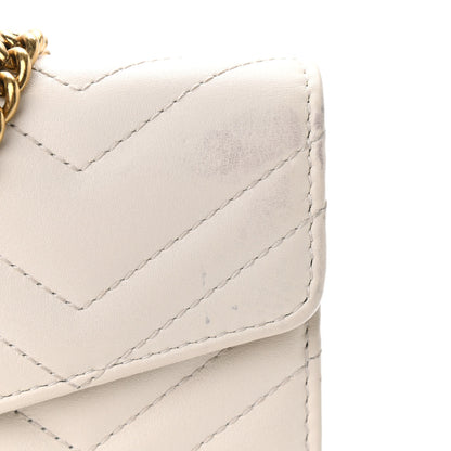 Gucci Calfskin Matelasse Mini GG Marmont Chain Wallet Mystic White 8 of 14