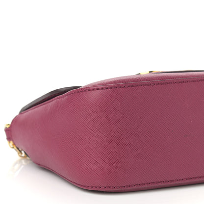 Salvatore Ferragamo Printed Calfskin Crossbody Bag Burgundy 9 of 14