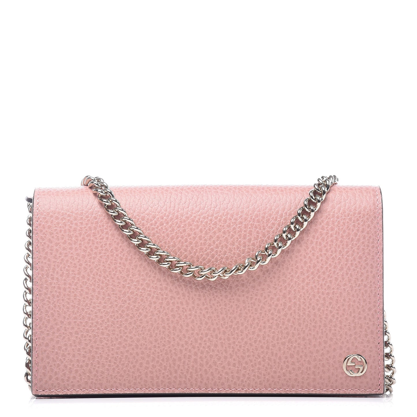 Dollar Calfskin Medium Betty Chain Wallet Soft Pink