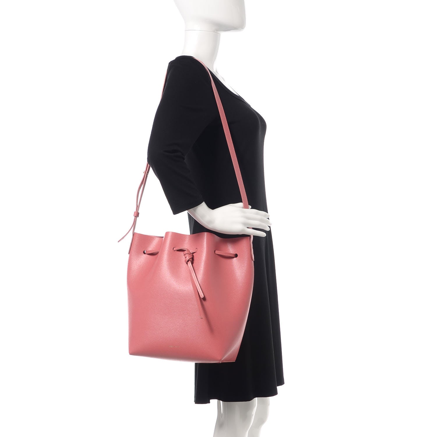 Mansur Gavriel Saffiano Bucket Bag Blush 2 of 12