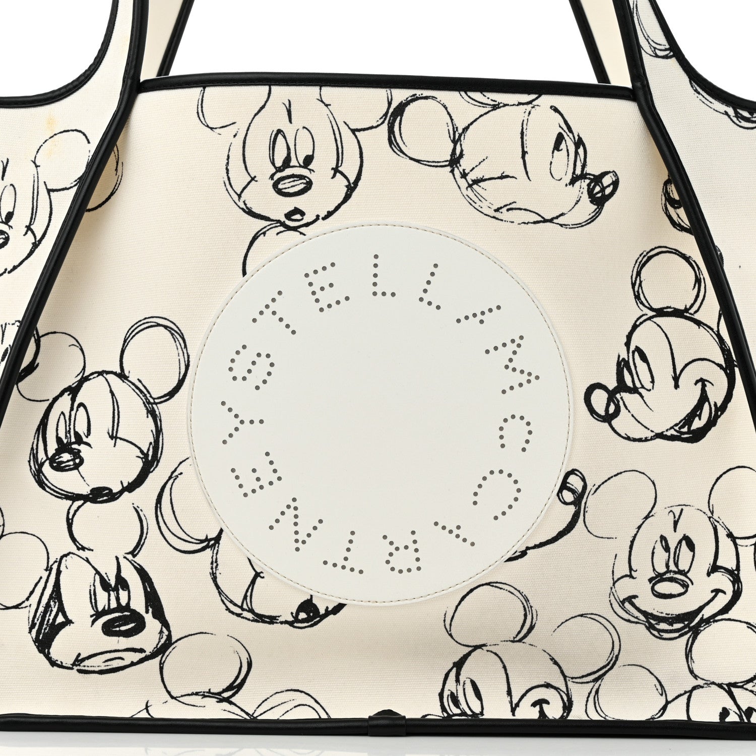 Stella McCartney X DISNEY Canvas Mickey Mouse East West Perforated Tote White 8 of 14