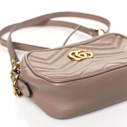 Gucci Calfskin Matelasse Mini GG Marmont Chain Shoulder Bag Porcelain Rose 8 of 9