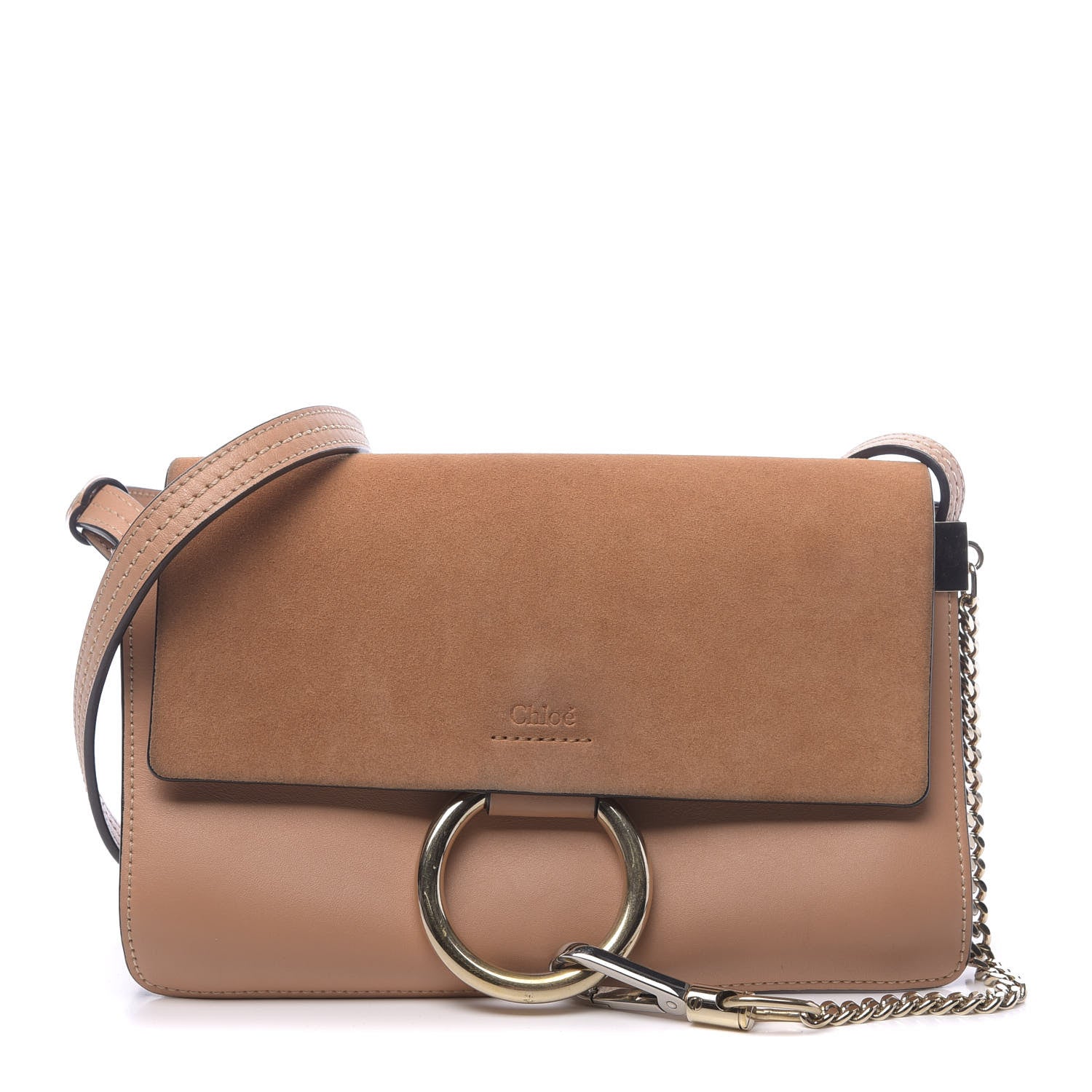 Chloe Suede Calfskin Small Faye Shoulder Bag Blushy Pink 1 of 13