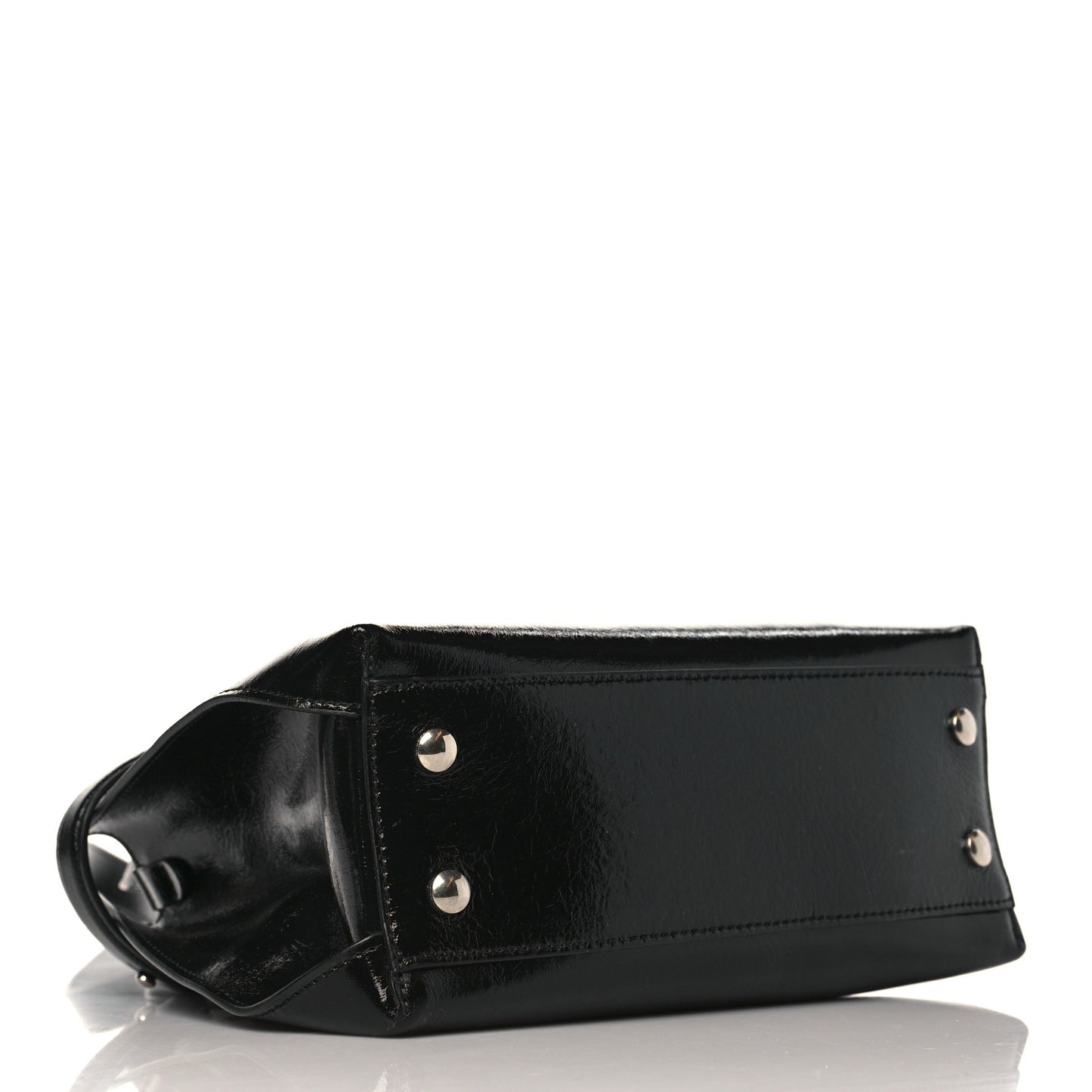 Soft Calfskin Small Banner Tote Black