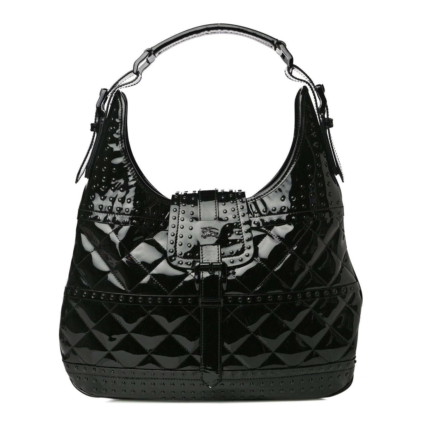 Patent Quilted Brook Hobo Black
