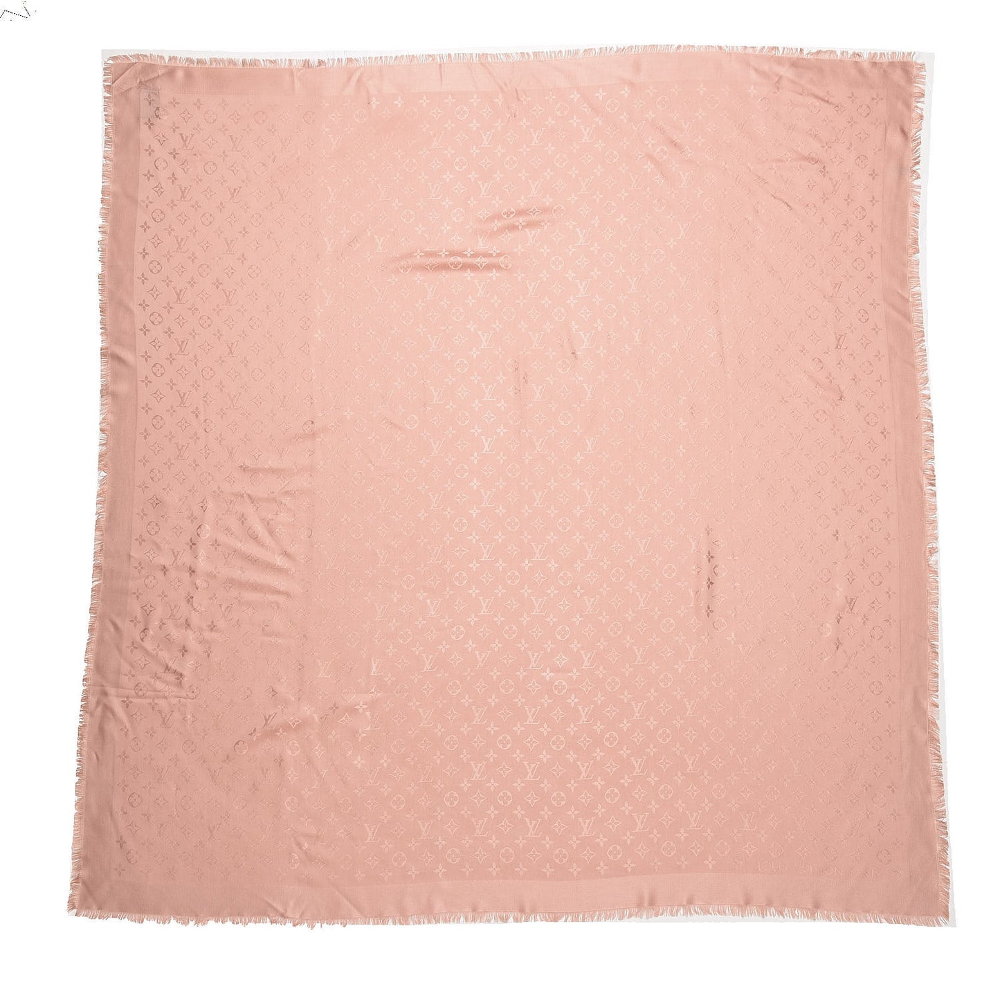 Silk Wool Monogram Shawl Natural