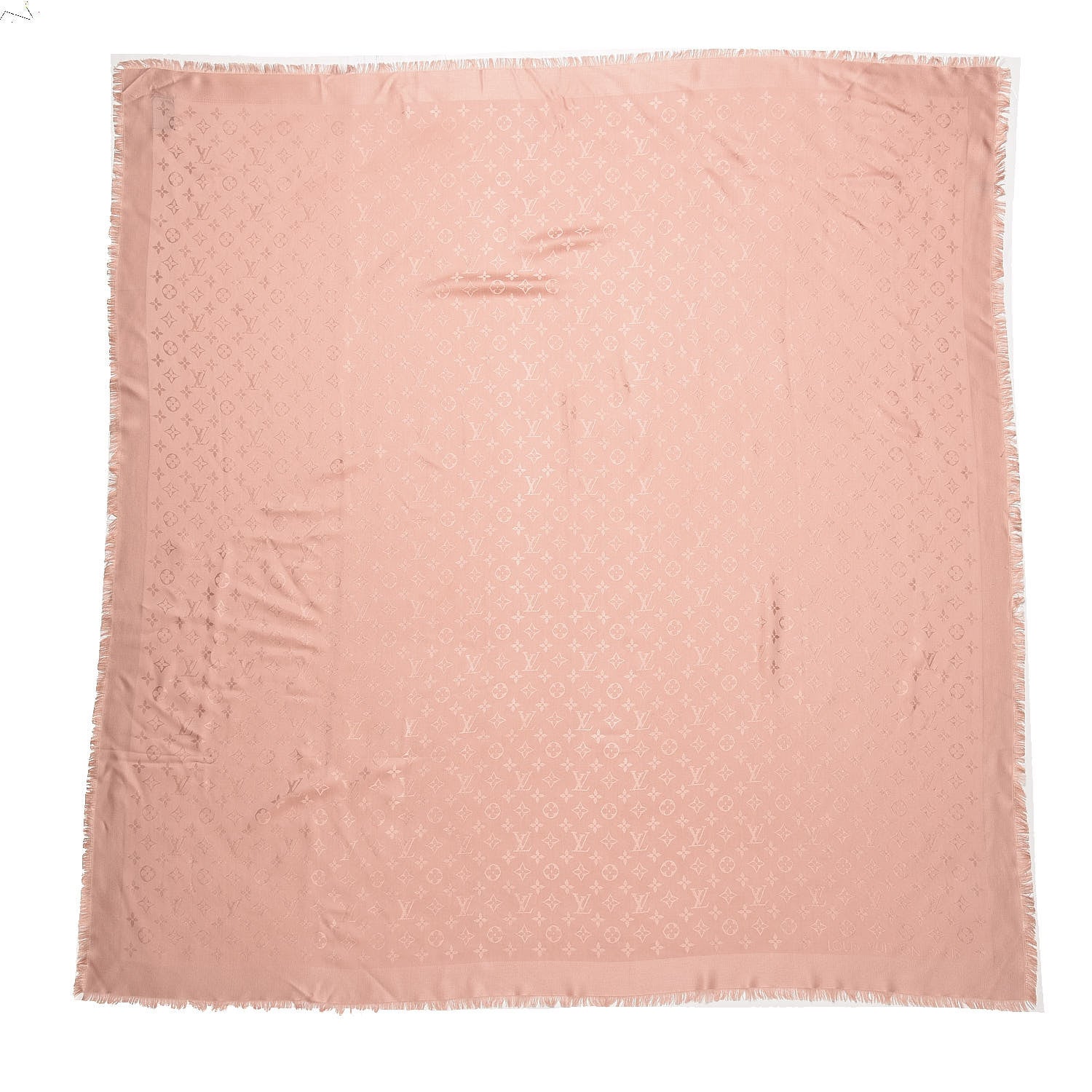Louis Vuitton Silk Wool Monogram Shawl Natural 2 of 11