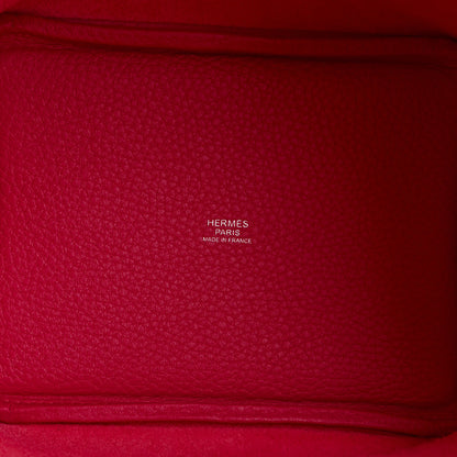 Hermes Taurillon Clemence Swift Eclat Picotin Lock 18 PM Framboise Rouge Sellier 5 of 9