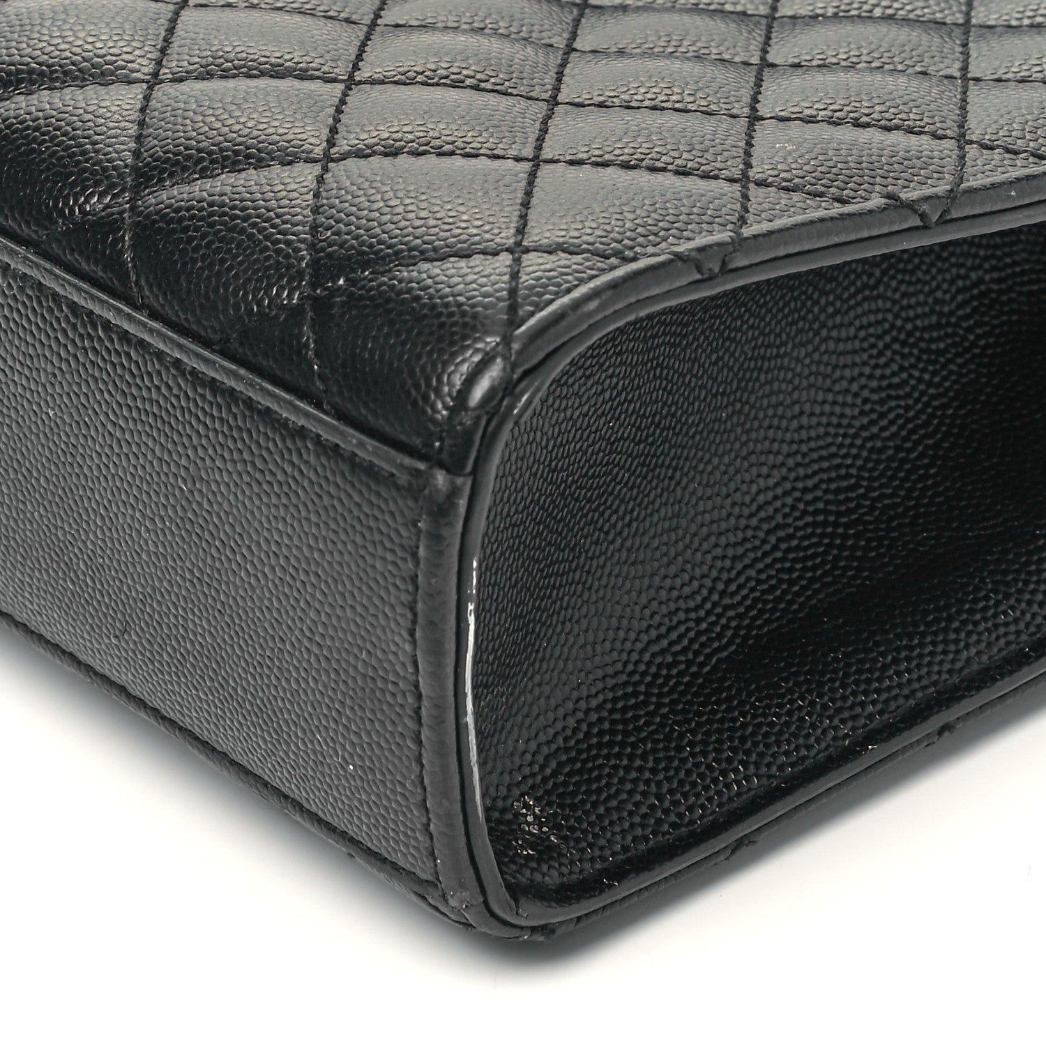 Saint Laurent Grain De Poudre Textured Mixed Matelasse Large Triquilt Monogram Satchel Black 7 of 7