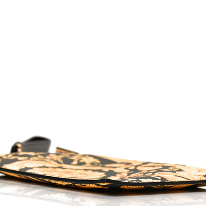 Versace Vitello Baroque Print Wristlet Pouch Black Gold 8 of 8
