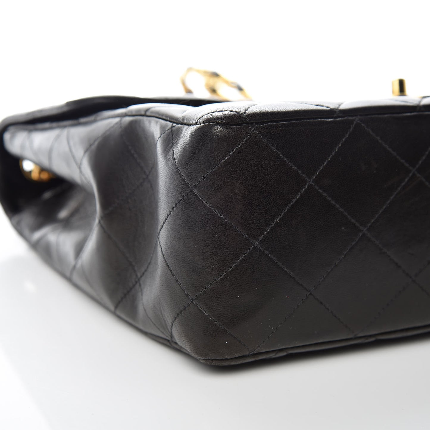 Lambskin Quilted Jumbo Single Flap Black