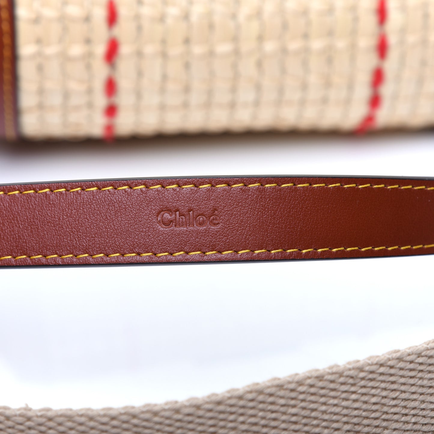 Calfskin Raffia Embroidered Small Tess Bag Sepia Brown
