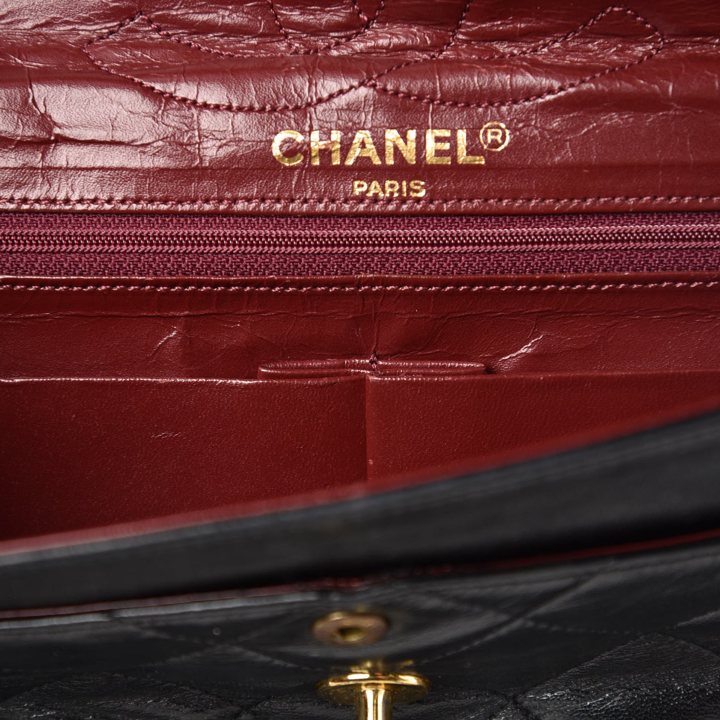 Lambskin Quilted Medium Double Flap Black