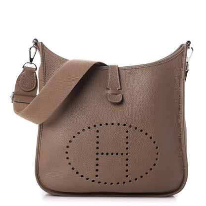 Hermes Taurillon Clemence Evelyne III GM Etoupe 1 of 8