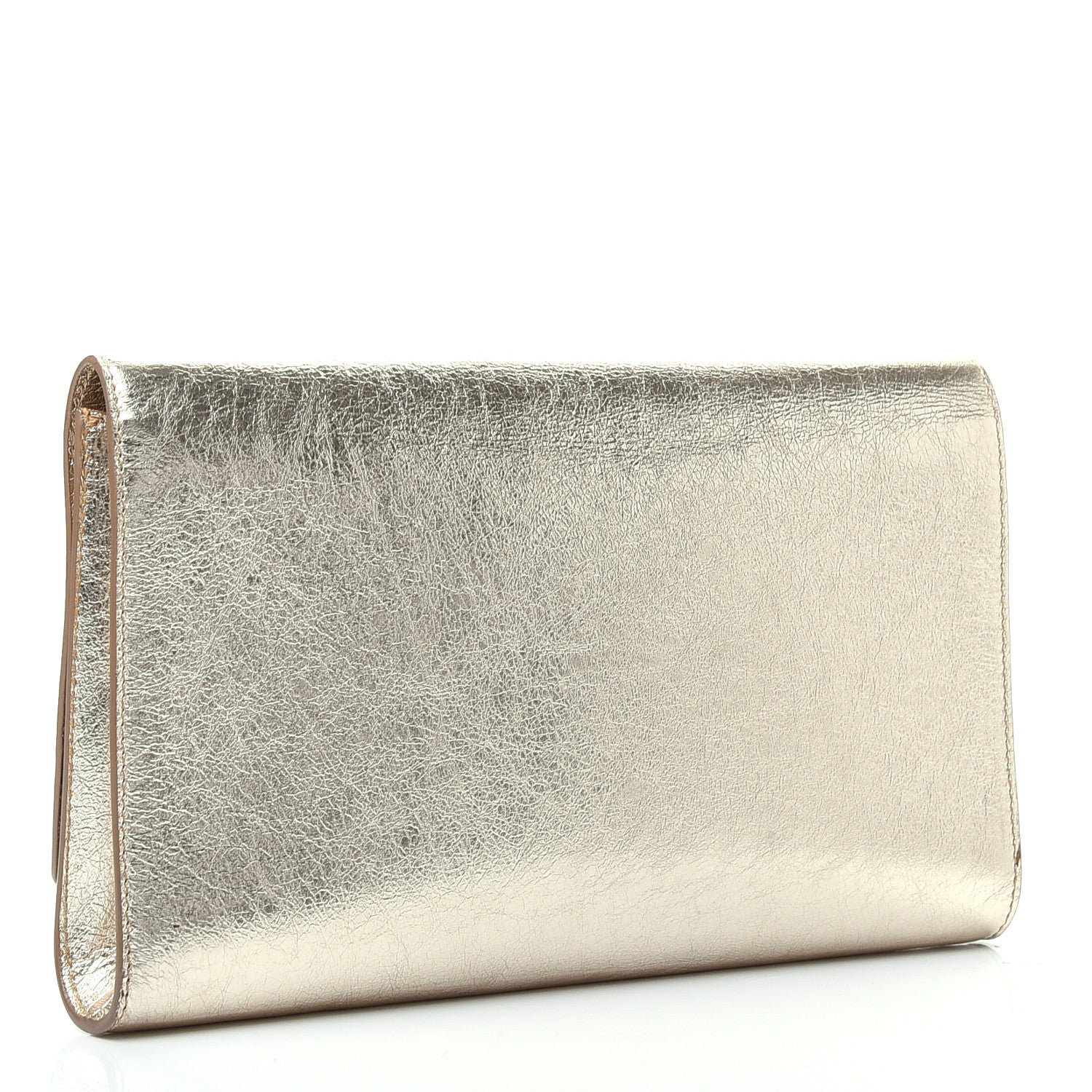 Saint Laurent Metallic Calfskin Monogram Large Belle De Jour Clutch Gold 3 of 7