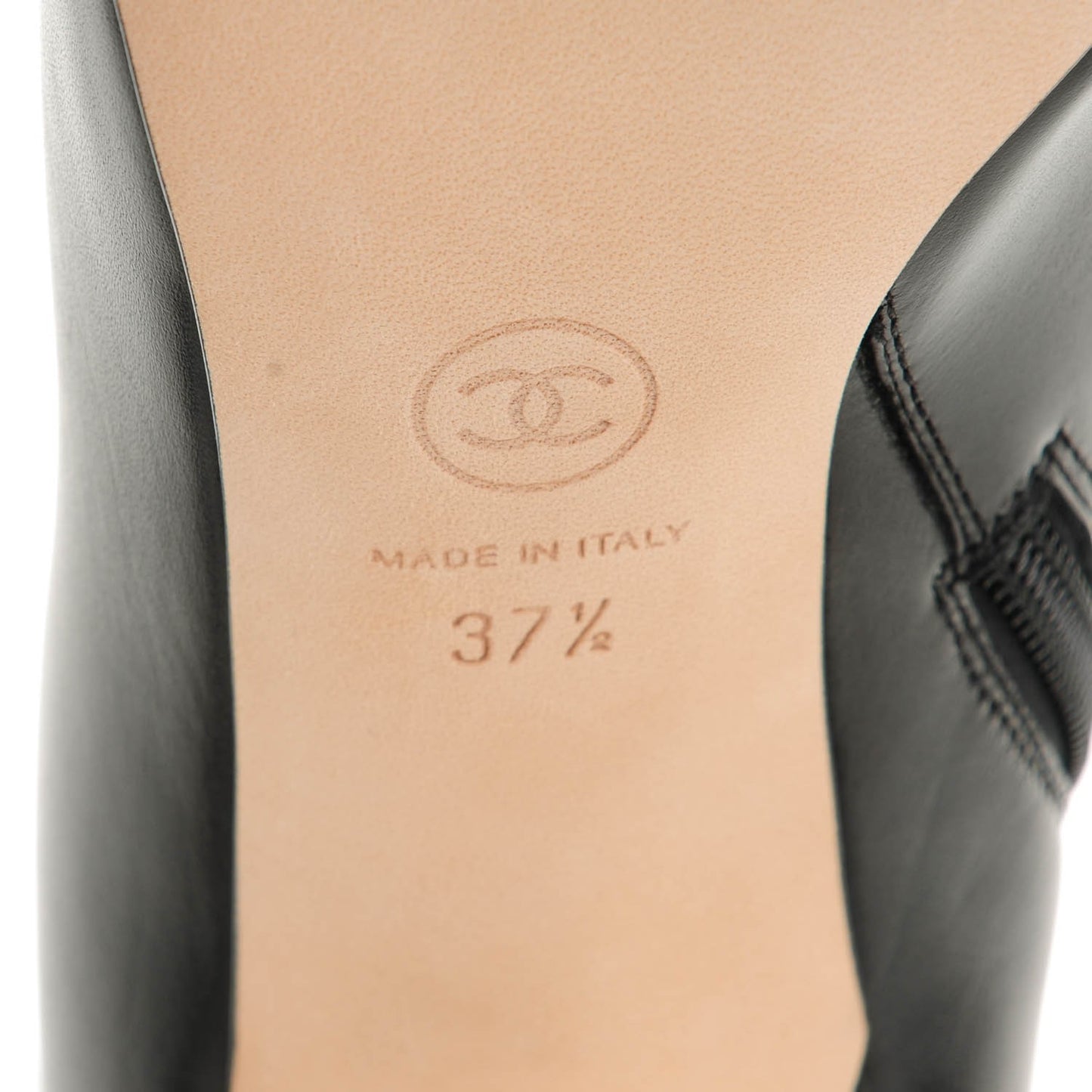 Calfskin Patent Short Boots 37.5 Black Burgundy