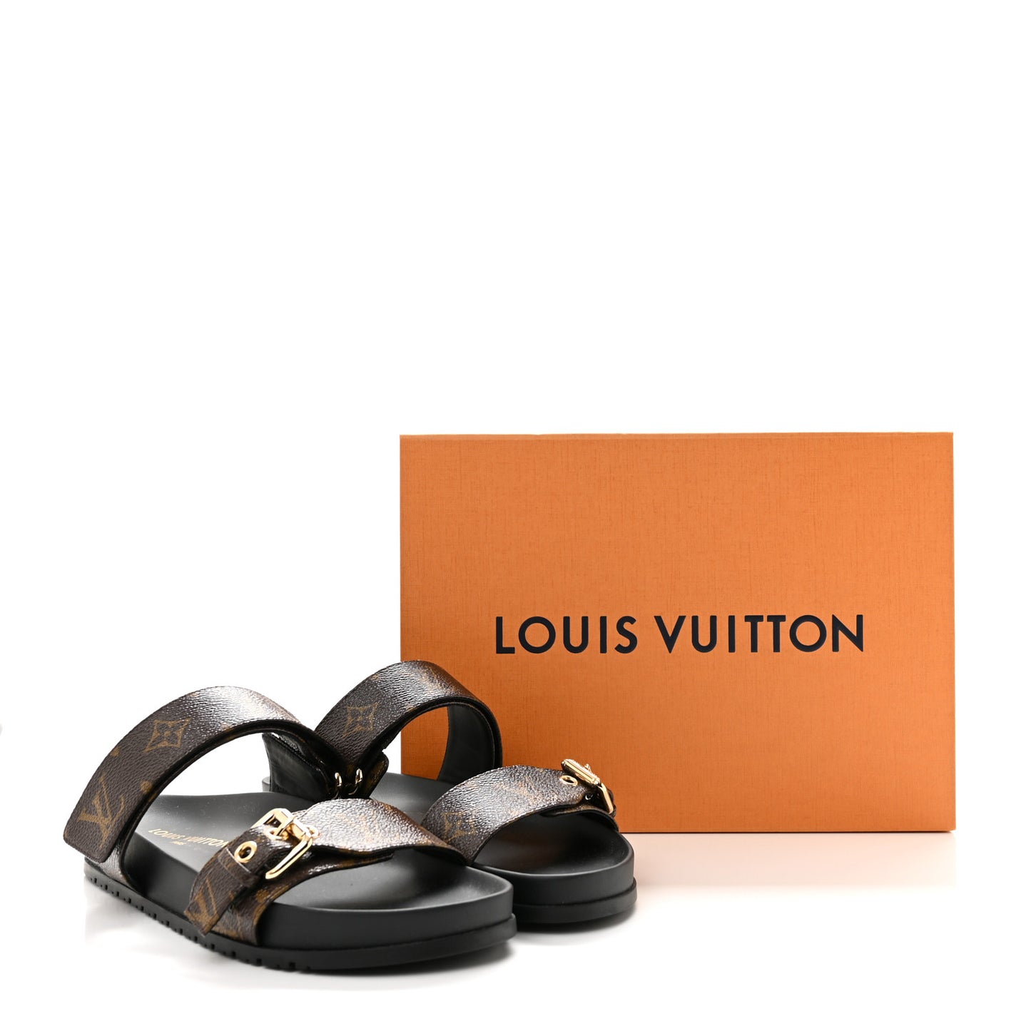 Monogram Bom Dia Mule Sandals 38.5 Black