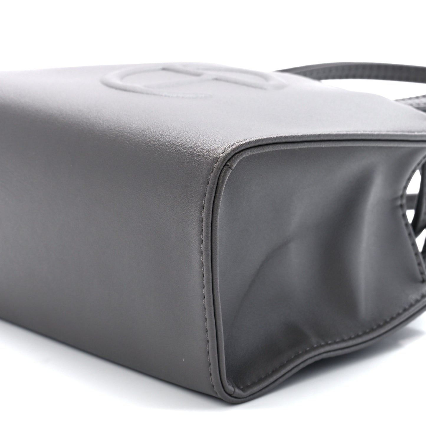 Vegan Leather Small Shopping Bag Grey