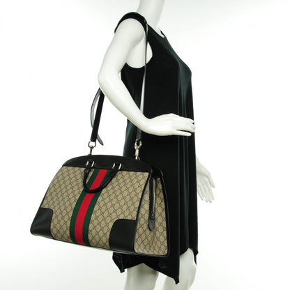 Gucci GG Supreme Monogram Medium Web Duffle Black 2 of 7