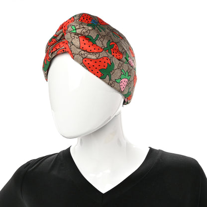 Gucci Silk Monogram Strawberry Print Headband 2 of 5