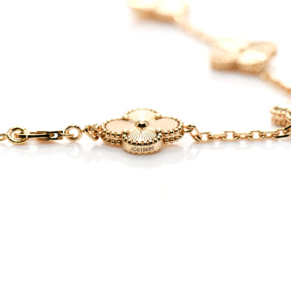 Van Cleef & Arpels 18K Yellow Gold 10 Motifs Guilloche Vintage Alhambra Necklace 4 of 4