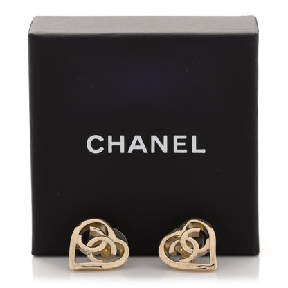 Chanel Metal CC Heart Coco In Love Earrings Gold 5 of 5