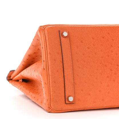 Hermes Ostrich Birkin 35 Orange 9 of 12