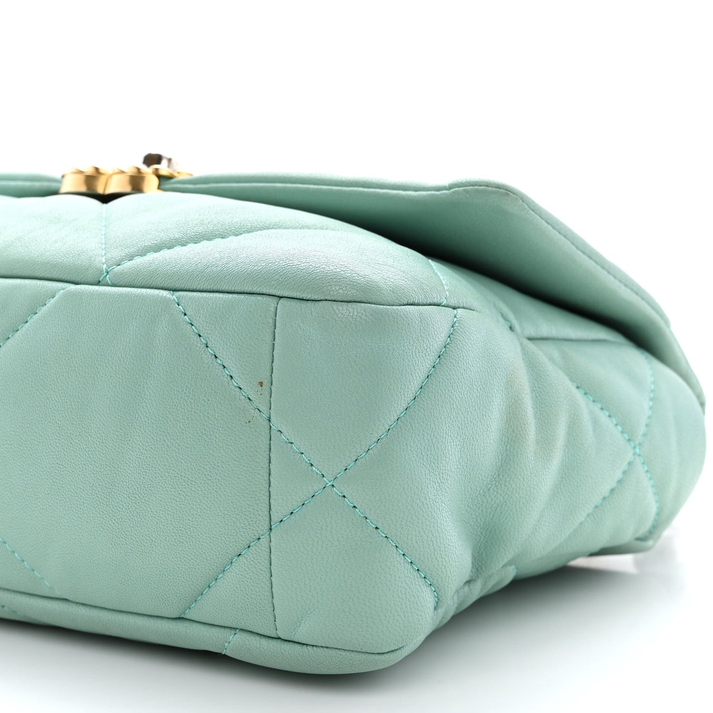 Goatskin Quilted Medium Chanel 19 Flap Light Blue