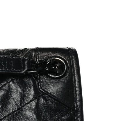Saint Laurent Crinkled Calfskin Matelasse Monogram Medium Niki Chain Satchel Black 11 of 12