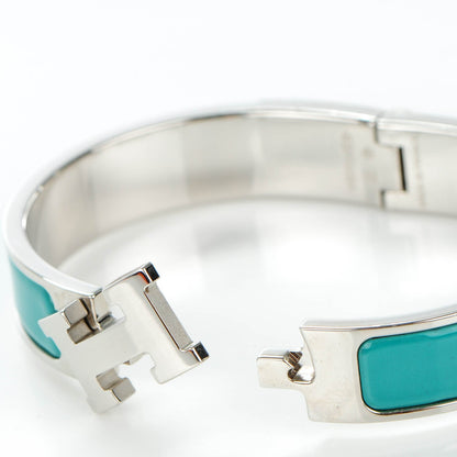 Hermes Enamel Narrow Clic Clac H Bracelet PM Emeraude 4 of 5