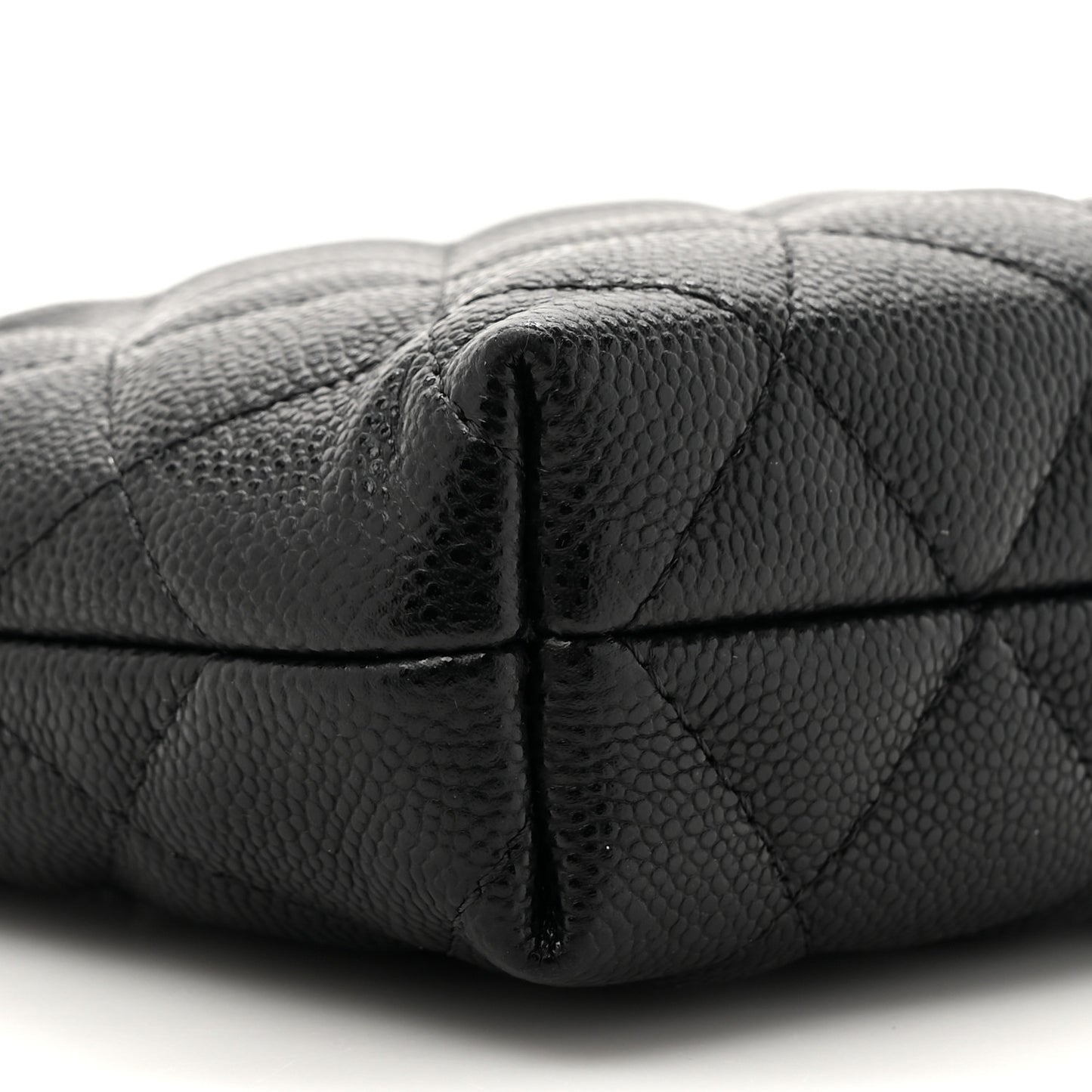 Caviar Quilted Classic Clutch Tote With Chain Black