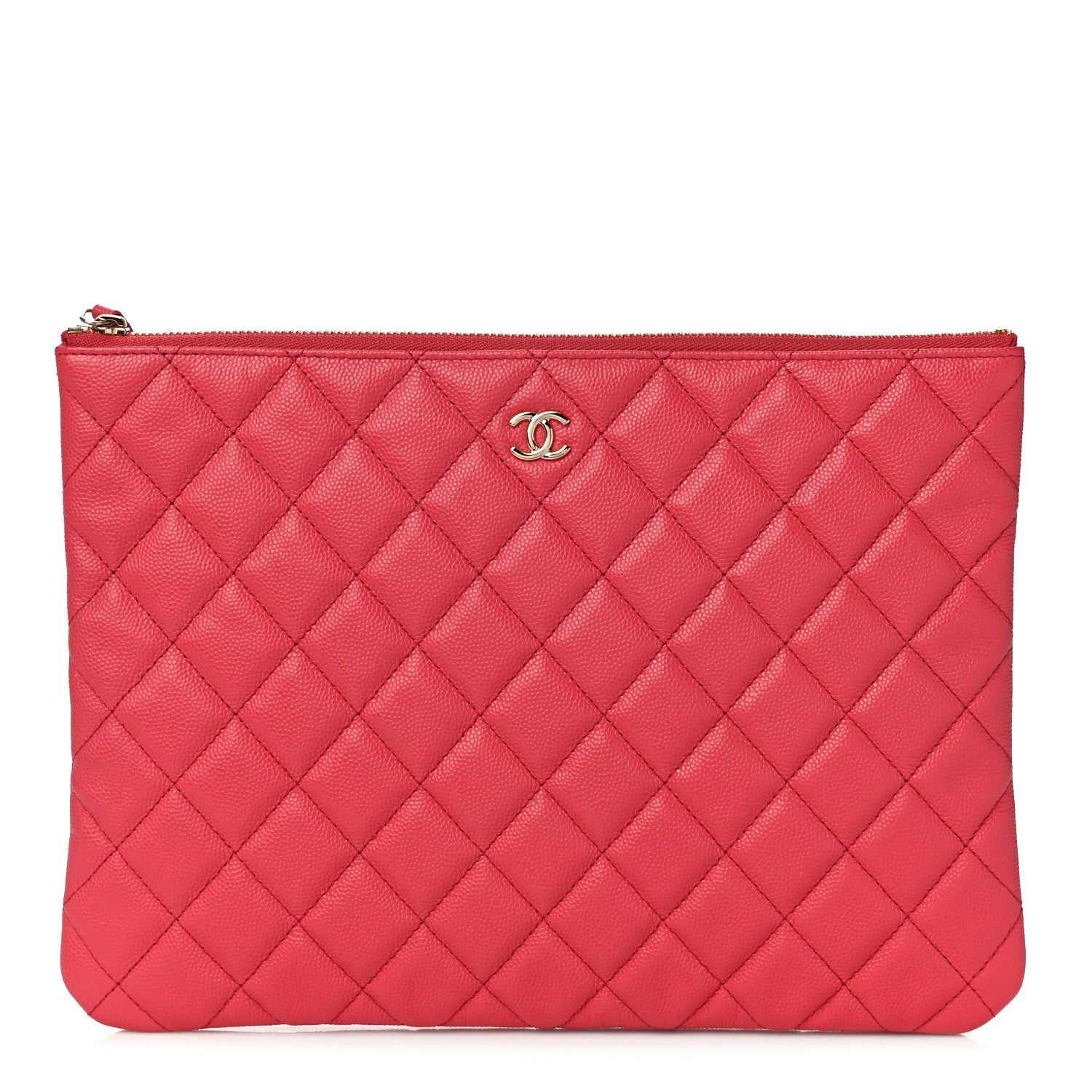 Chanel Caviar Quilted Medium Cosmetic Case Dark Pink 1 of 11
