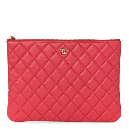 Chanel Caviar Quilted Medium Cosmetic Case Dark Pink 1 of 11