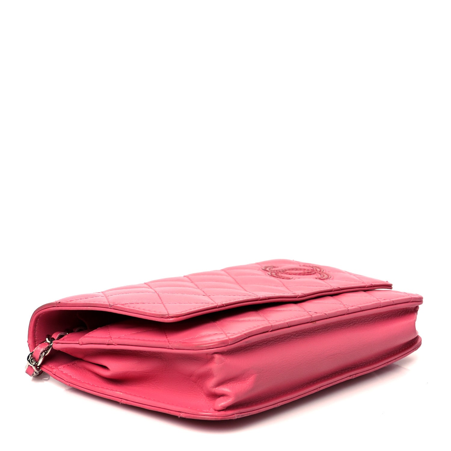 Chanel Lambskin Quilted Wallet On Chain WOC Pink 4 of 11