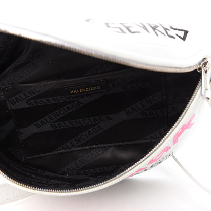 Balenciaga Agneau Arena Graffiti All Over XXS Souvenir Belt Bag White Multicolor 5 of 11