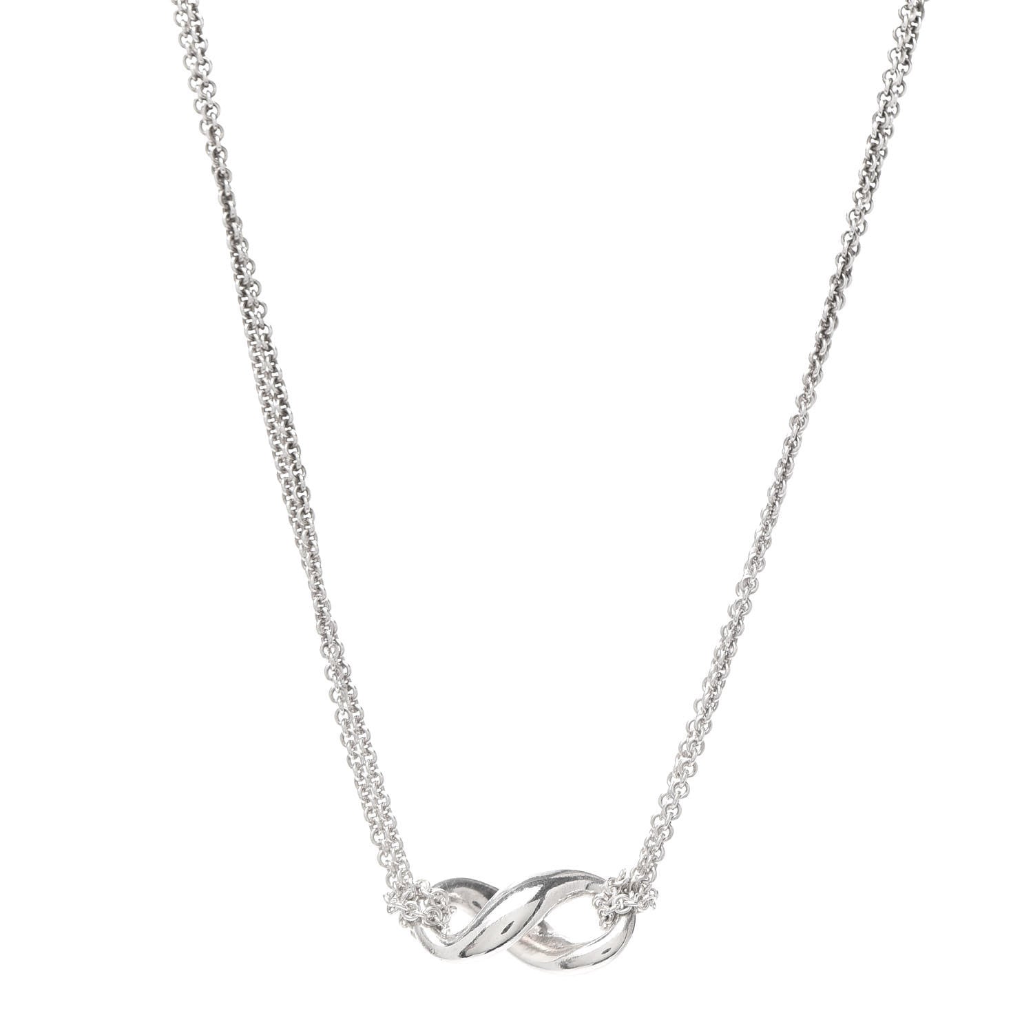Tiffany Sterling Silver Figure 8 Pendant Necklace 1 of 5