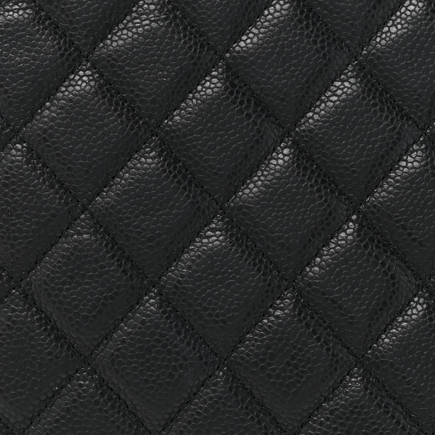 Caviar Quilted Large Cosmetic Case Black
