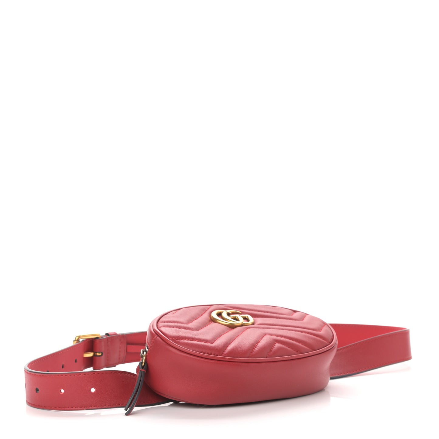 Calfskin Matelasse GG Marmont Belt Bag 95 38 Hibiscus Red