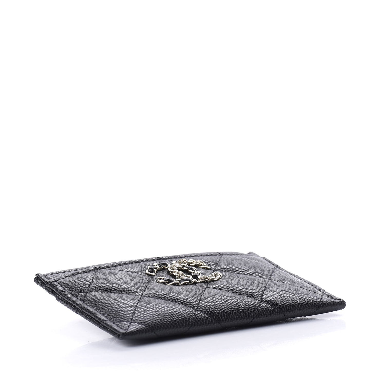 Caviar Quilted French New Wave Card Holder Black