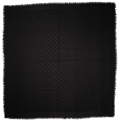 Louis Vuitton Silk Wool Monogram Shawl Black 3 of 5