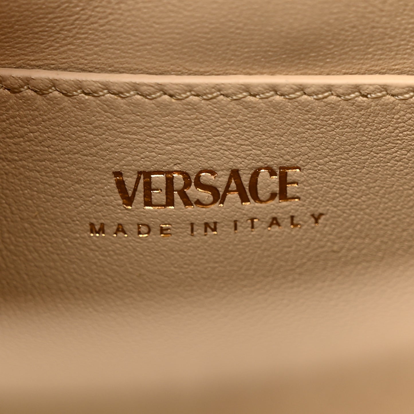 Calfskin Crocodile Embossed Small La Medusa Top Handle Bag Beige