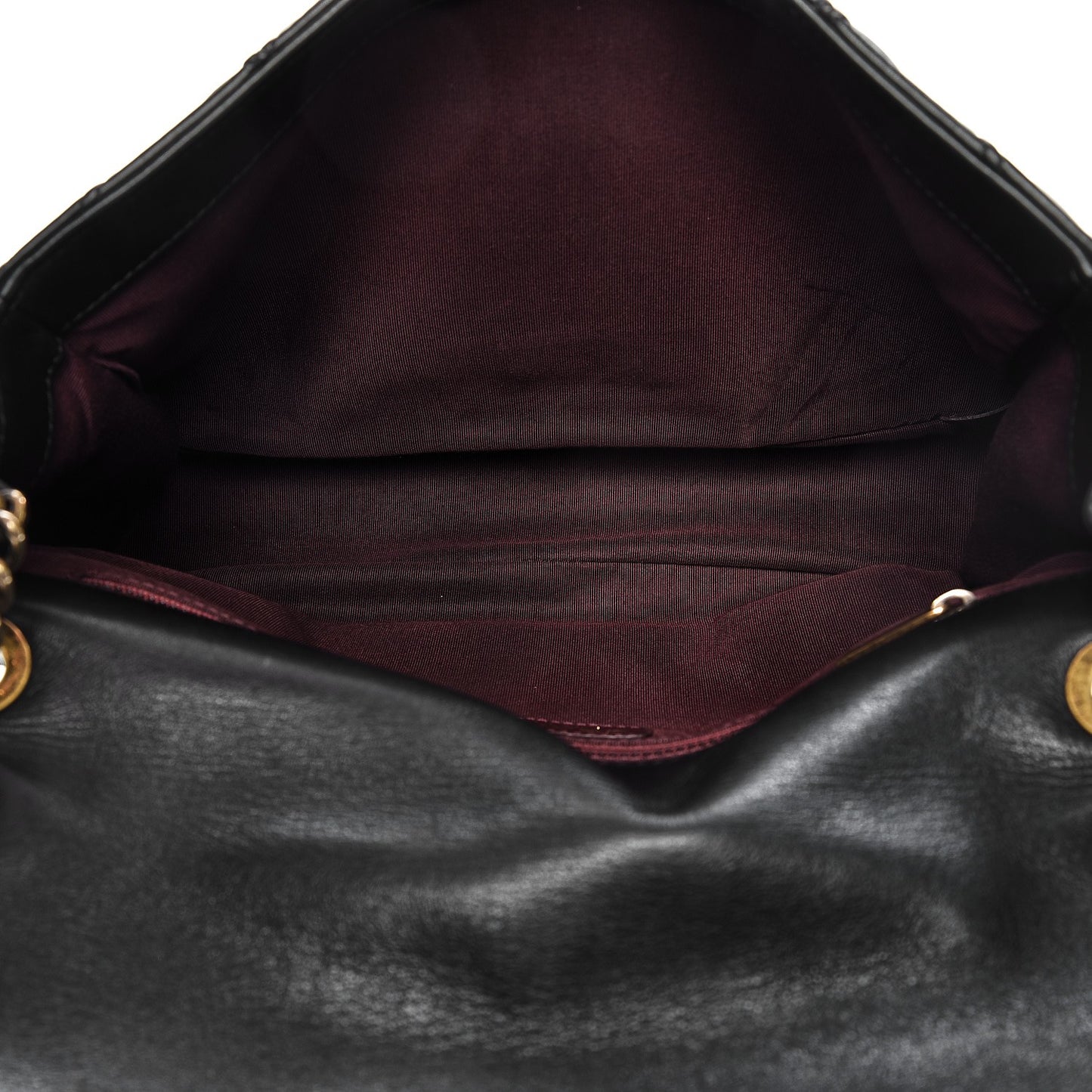 Calfskin Diamond Debossed Large Cosmos Flap Black