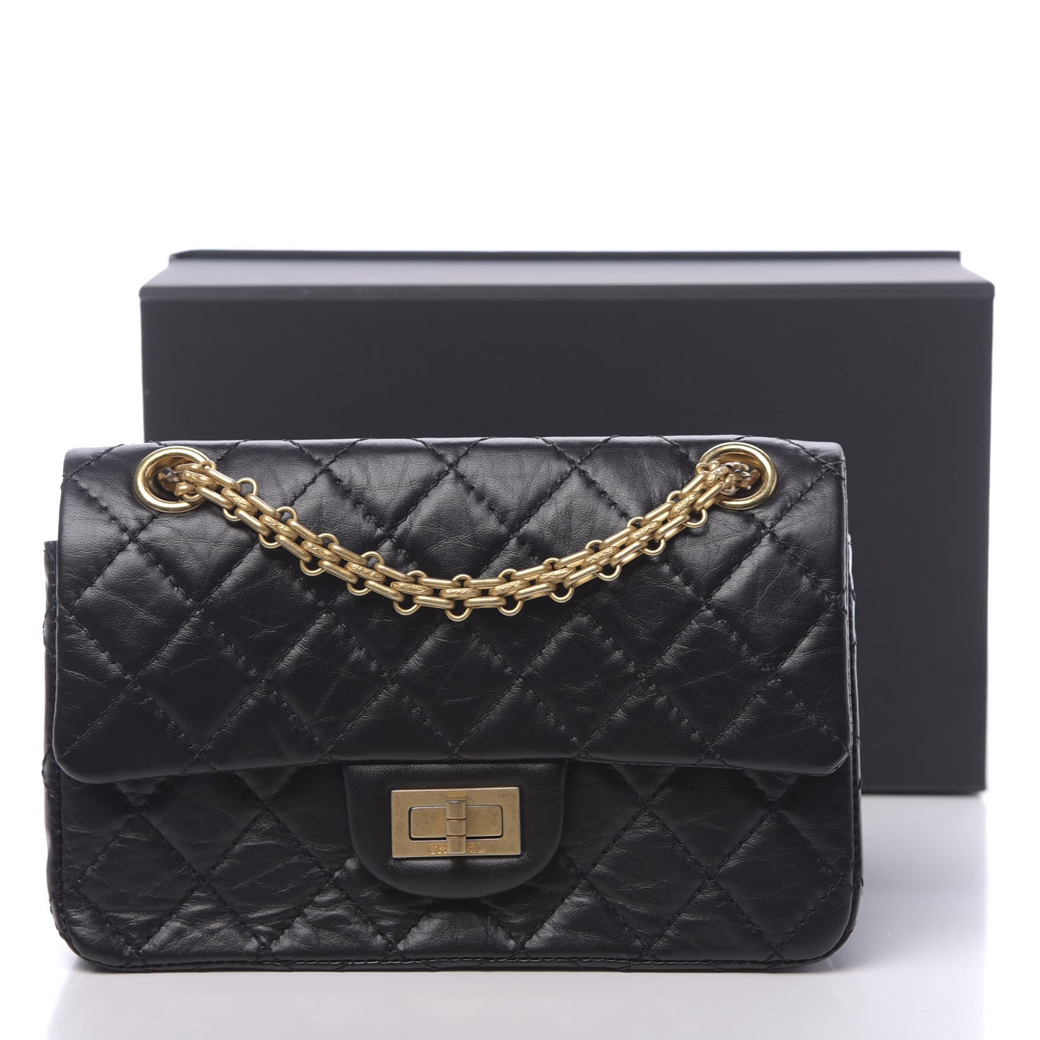 Chanel Aged Calfskin Quilted 2.55 Reissue Mini Flap Black 11 of 11
