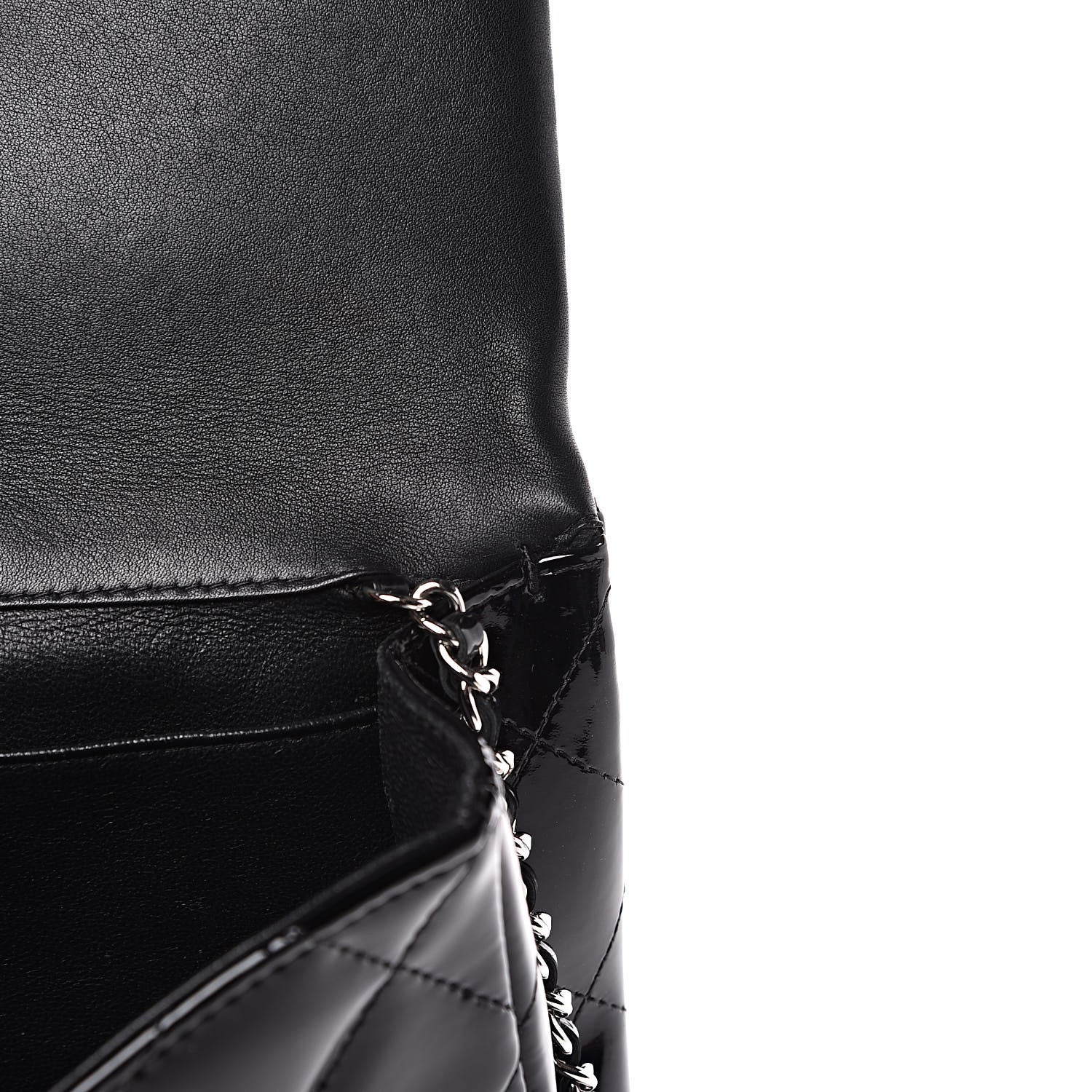 Chanel Patent Quilted Clutch with Chain Flap Black 10 of 10