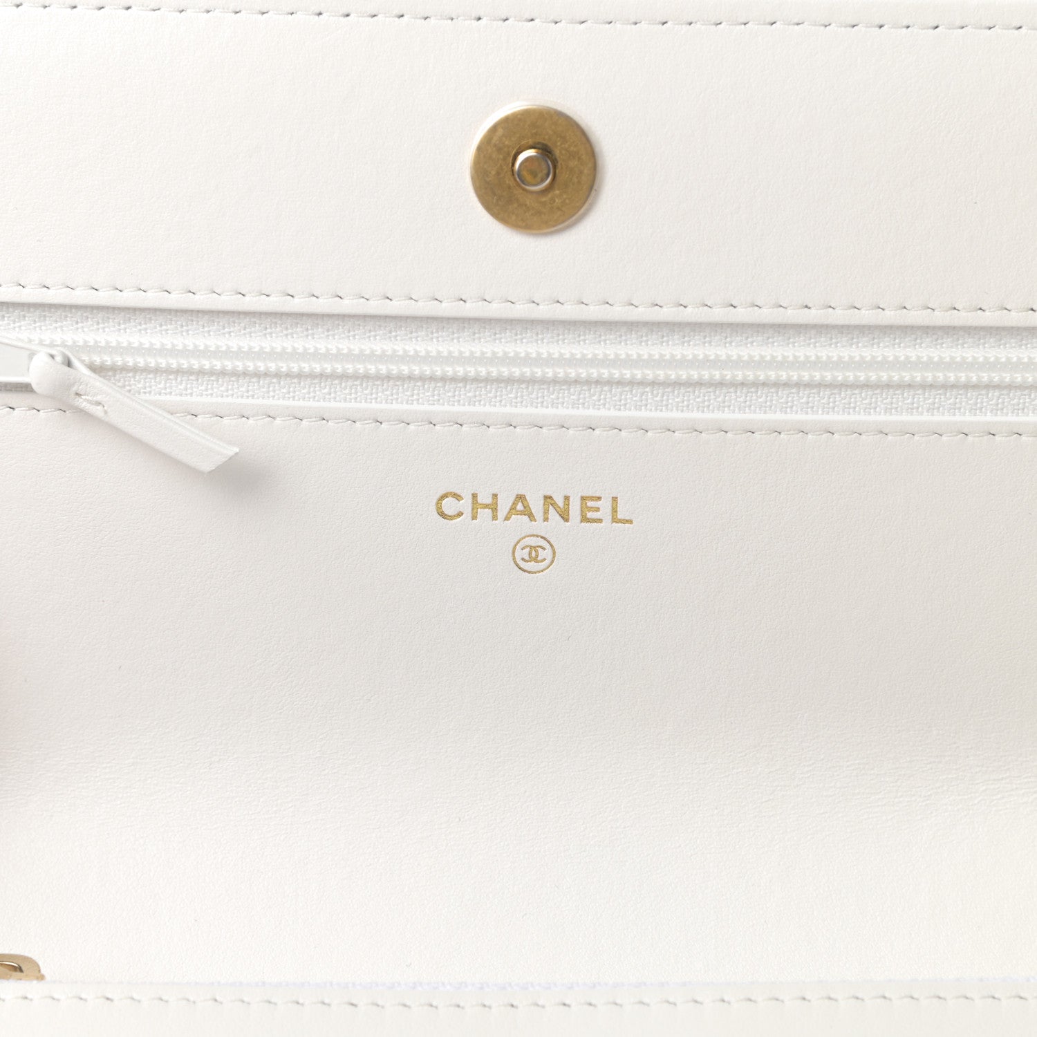 Chanel Shiny Crumpled Calfskin Quilted Chanel 19 Wallet On Chain WOC White 6 of 13