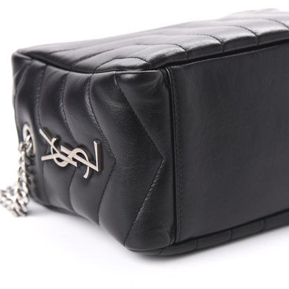 Saint Laurent Calfskin Y Quilted Monogram Small Loulou Bowling Bag Black 6 of 9