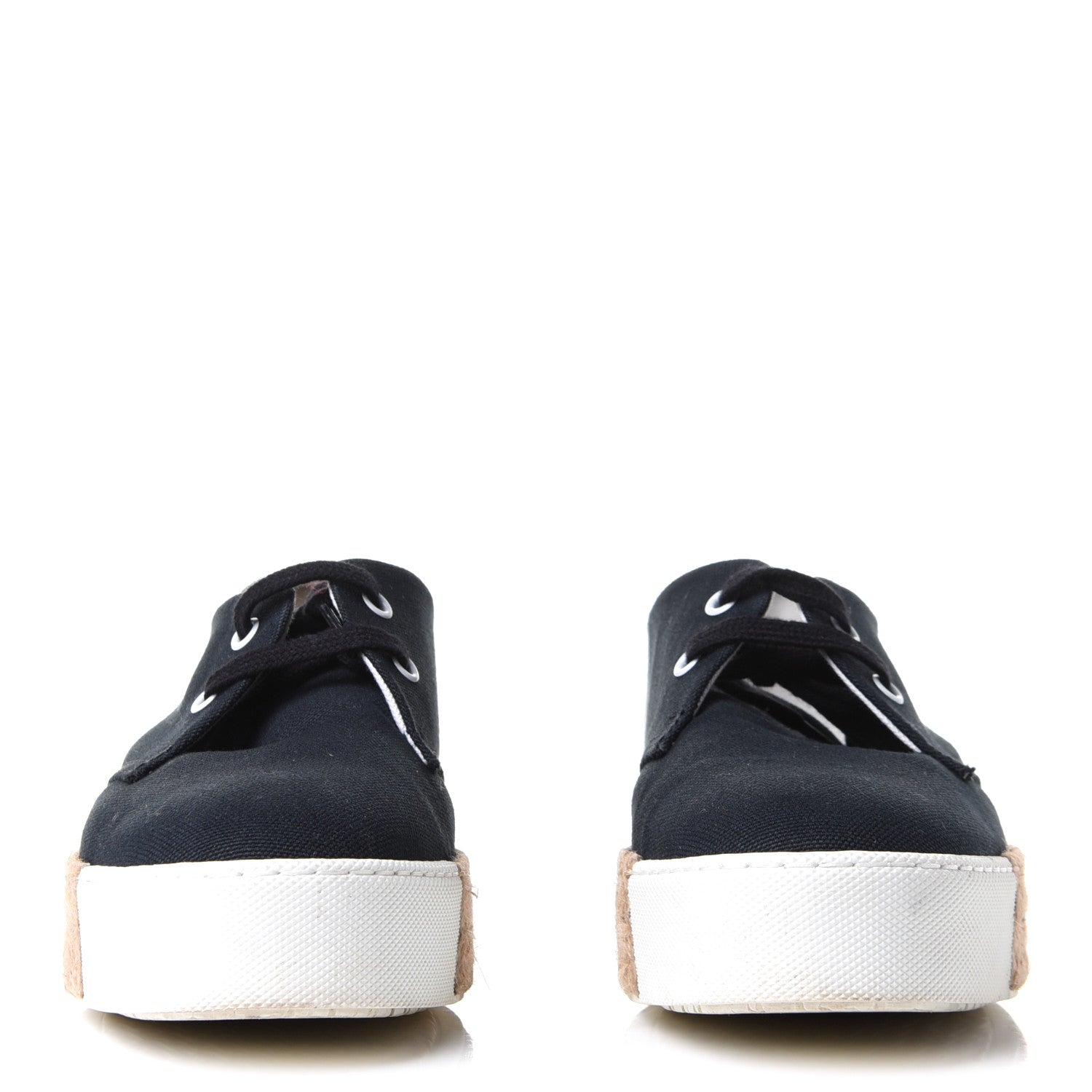 Hermes Cotton Canvas Womens Rosa Espadrille Sneakers 36 Black 3 of 18