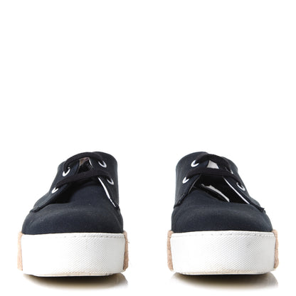 Hermes Cotton Canvas Womens Rosa Espadrille Sneakers 36 Black 3 of 18