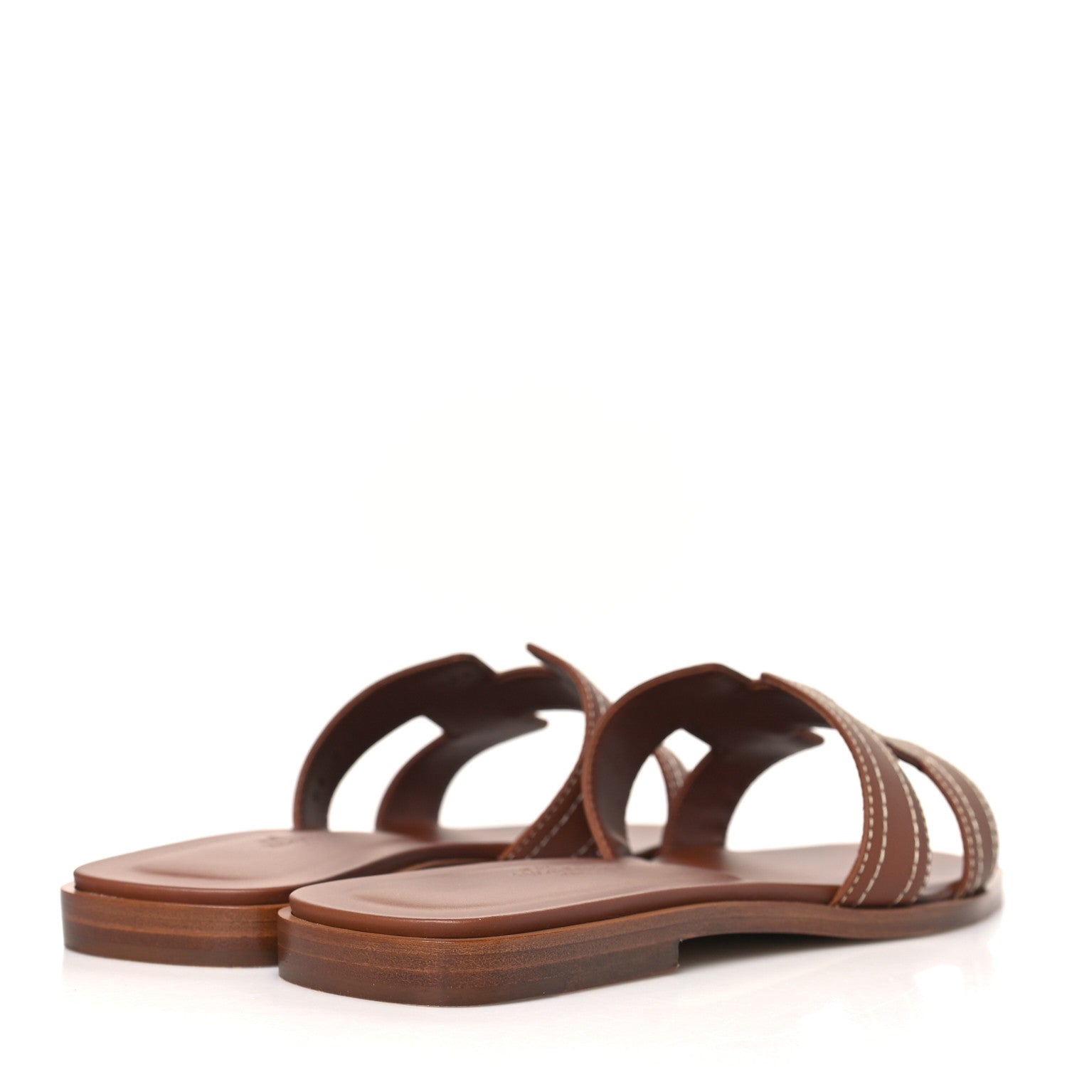 Hermes Calfskin Stitched Oran Sandals 37 4 of 8