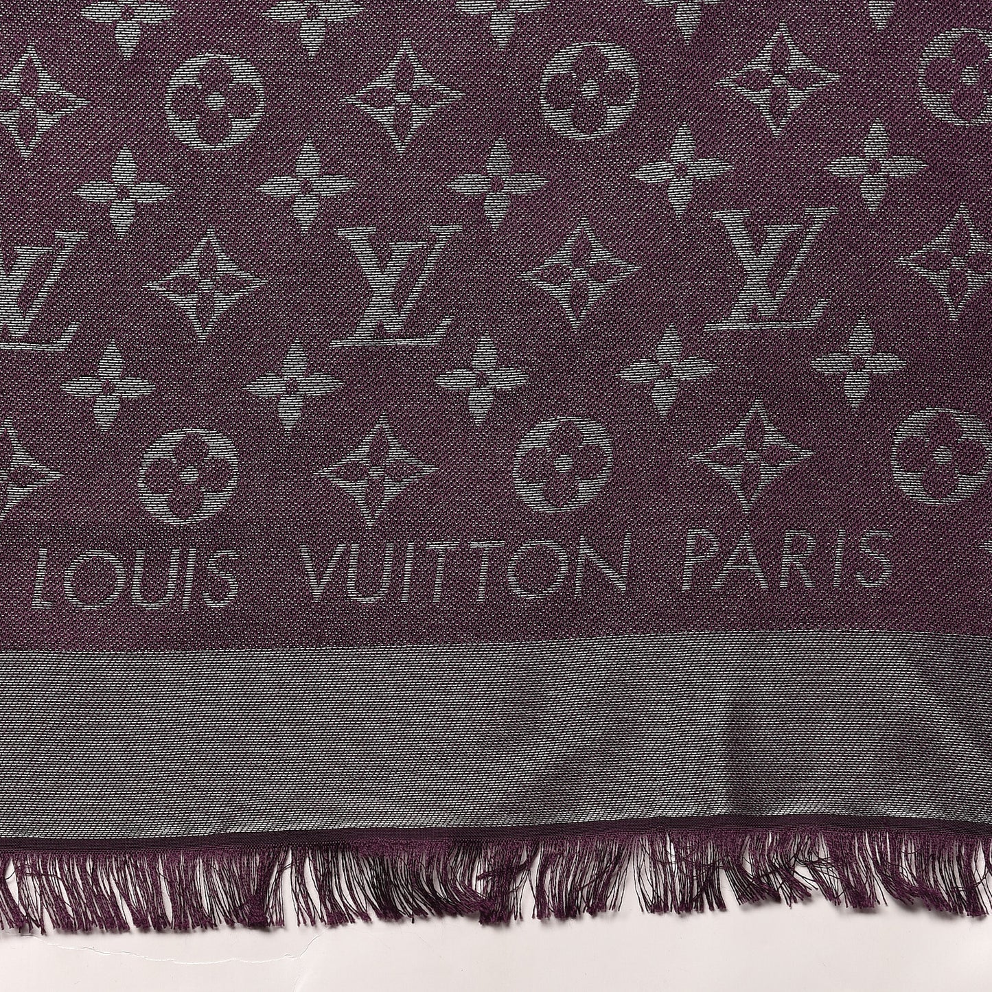 Silk Lurex Wool Monogram Shine Shawl Amarante